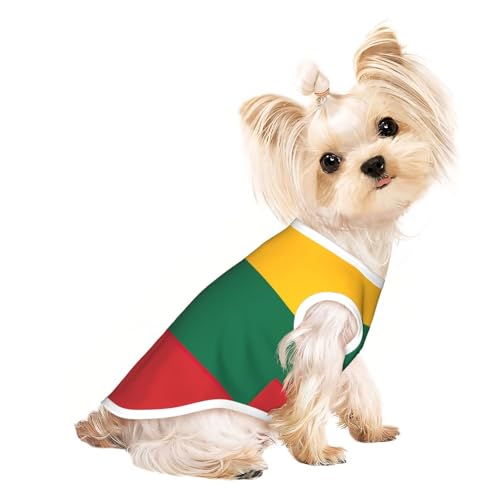 Hundeshirt mit Flagge von Litauen, für den Sommer, dehnbar, für Katzen, Hunde, ärmelloses Tank-Top, Hundeweste von DUWAA