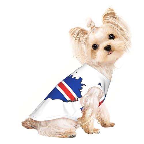 Hundeshirt mit Island-Flagge, Sommer, Haustier-T-Shirt, dehnbar, für Katzen, Hunde, ärmelloses Tank-Top, Hundeweste Hundeshirt mit Island-Flagge, Sommer, Haustier-T-Shirt, dehnbar, für Katzen, Hunde, ärmelloses Tank-Top, Hundeweste von DUWAA