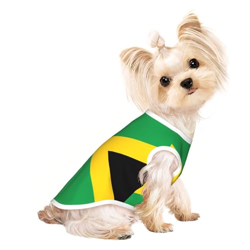 Hundeshirt mit Jamaika-Flagge, Sommer, leicht, weich, atmungsaktiv, dehnbar, für Katzen und Hunde Hundeshirt mit Jamaika-Flagge, Sommer, leicht, weich, atmungsaktiv, dehnbar, für Katzen und Hunde von DUWAA