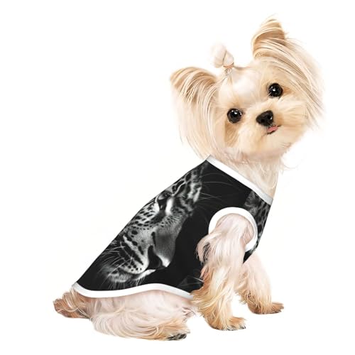 Hundeshirt mit Leopardenmuster, für den Sommer, dehnbar, für Katzen, Hunde, ärmellos, Tanktop, Hundeweste Hundeshirt mit Leopardenmuster, für den Sommer, dehnbar, für Katzen, Hunde, ärmellos, Tanktop, Hundeweste von DUWAA