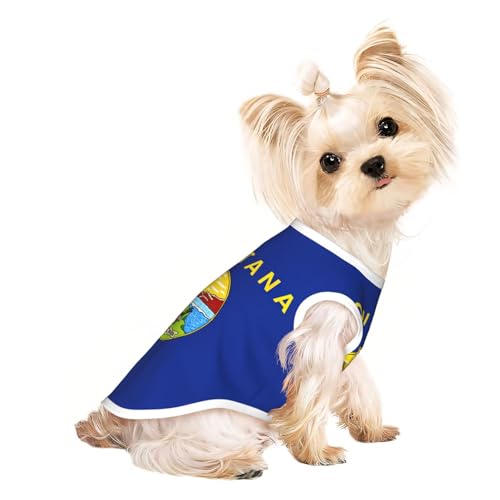 Hundeshirt mit Montana-Staatsflagge, Sommer, leicht, weich, atmungsaktiv, dehnbar, für Katzen und Hunde Hundeshirt mit Montana-Staatsflagge, Sommer, leicht, weich, atmungsaktiv, dehnbar, für Katzen und Hunde von DUWAA