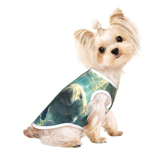 Hundeshirt mit Seekuh, für den Sommer, leicht, weich, atmungsaktiv, dehnbar, für Katzen und Hunde Hundeshirt mit Seekuh, für den Sommer, leicht, weich, atmungsaktiv, dehnbar, für Katzen und Hunde von DUWAA