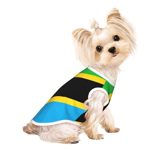 Hundeshirt mit Tansania-Flagge, Sommer, leicht, weich, atmungsaktiv, dehnbar, für Katzen und Hunde Hundeshirt mit Tansania-Flagge, Sommer, leicht, weich, atmungsaktiv, dehnbar, für Katzen und Hunde von DUWAA