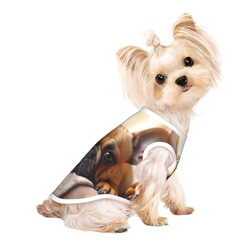 Hundeshirt mit Tiermotiv, französische Bulldogge, Sommer, dehnbar, für Katzen, Hunde, ärmelloses Tanktop Hundeshirt mit Tiermotiv, französische Bulldogge, Sommer, dehnbar, für Katzen, Hunde, ärmelloses Tanktop von DUWAA