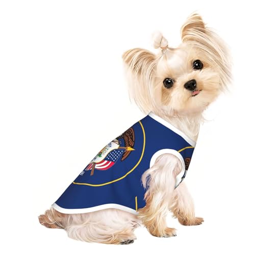 Hundeshirt mit Utah-Flagge, Sommer, leicht, weich, atmungsaktiv, dehnbar, für Katzen und Hunde Hundeshirt mit Utah-Flagge, Sommer, leicht, weich, atmungsaktiv, dehnbar, für Katzen und Hunde von DUWAA