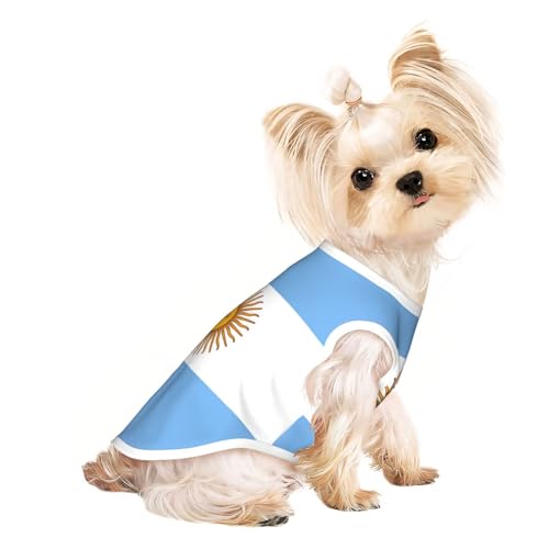 Hundeshirt mit argentinischer Flagge, Sommer, leicht, weich, atmungsaktiv, dehnbar, für Katzen und Hunde Hundeshirt mit argentinischer Flagge, Sommer, leicht, weich, atmungsaktiv, dehnbar, für Katzen und Hunde von DUWAA