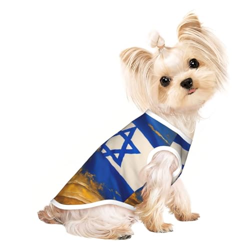 Hundeshirt mit israelischer Flagge, Sommer, leicht, weich, atmungsaktiv, dehnbar, für Katzen und Hunde Hundeshirt mit israelischer Flagge, Sommer, leicht, weich, atmungsaktiv, dehnbar, für Katzen und Hunde von DUWAA