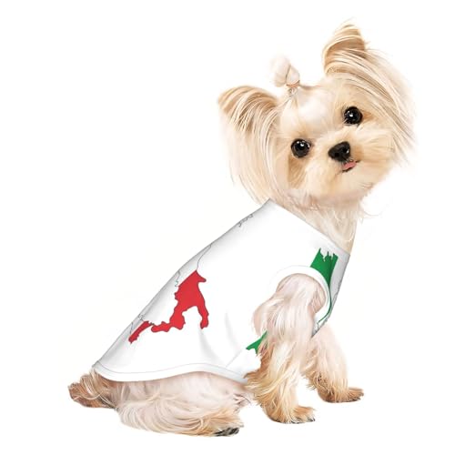 Hundeshirt mit italienischer Flagge, Sommer, leicht, weich, atmungsaktiv, dehnbar, für Katzen und Hunde Hundeshirt mit italienischer Flagge, Sommer, leicht, weich, atmungsaktiv, dehnbar, für Katzen und Hunde von DUWAA