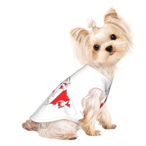 Hundeshirt mit kanadischer Flagge, Sommer, leicht, weich, atmungsaktiv, dehnbar, für Katzen und Hunde Hundeshirt mit kanadischer Flagge, Sommer, leicht, weich, atmungsaktiv, dehnbar, für Katzen und Hunde von DUWAA