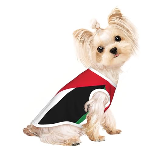 Hundeshirt mit palästinensischer Flagge, Sommer, leicht, weich, atmungsaktiv, dehnbar, für Katzen und Hunde Hundeshirt mit palästinensischer Flagge, Sommer, leicht, weich, atmungsaktiv, dehnbar, für Katzen und Hunde von DUWAA
