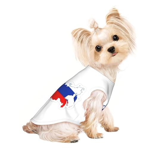 Hundeshirt mit russischer Flagge, Sommer, leicht, weich, atmungsaktiv, dehnbar, für Katzen und Hunde Hundeshirt mit russischer Flagge, Sommer, leicht, weich, atmungsaktiv, dehnbar, für Katzen und Hunde von DUWAA