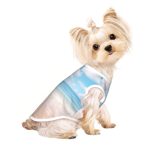 Hundeshirt mit schönem Blick auf das Meer, für den Sommer, dehnbar, für Katzen, Hunde, ärmelloses Tank-Top, Hundeweste Hundeshirt mit schönem Blick auf das Meer, für den Sommer, dehnbar, für Katzen, Hunde, ärmelloses Tank-Top, Hundeweste von DUWAA