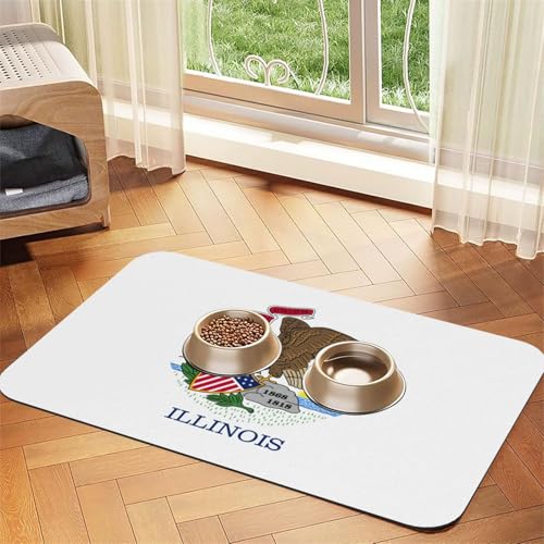 Illinois State Flag Print Pet Feeding Mat Dog Mat for Food and Water Bowl Dogs Water Dispenser Mat Dogs Accessories Illinois State Flag Print Pet Feeding Mat Dog Mat for Food and Water Bowl Dogs Water Dispenser Mat Dogs Accessories von DUWAA