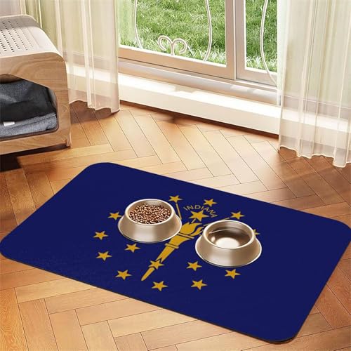Indiana State Flag Print Pet Feeding Mat Dog Mat for Food and Water Bowl Dogs Water Dispenser Mat Dogs Accessories Indiana State Flag Print Pet Feeding Mat Dog Mat for Food and Water Bowl Dogs Water Dispenser Mat Dogs Accessories von DUWAA