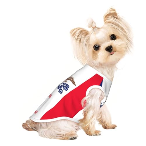 Iowa Hunde-Shirt mit Staatsflaggen-Druck, Sommer, leicht, weich, atmungsaktiv, dehnbar, für Katzen und Hunde von DUWAA