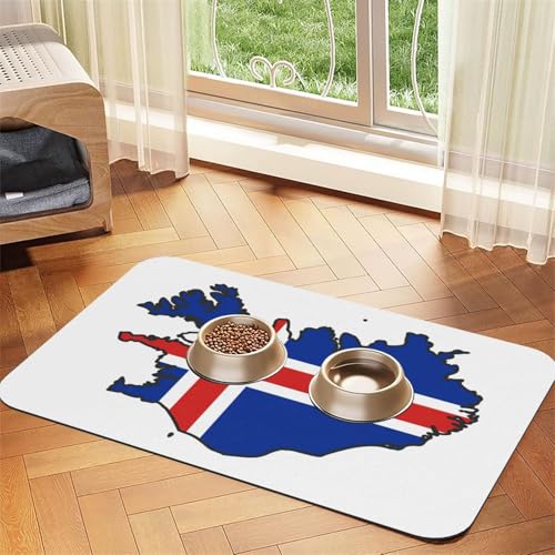 Island Flagge Karte Druck Haustier Futtermatte Hundematte für Futter und Wasser Napf Hunde Wasserspender Matte Hunde Zubehör Island Flagge Karte Druck Haustier Futtermatte Hundematte für Futter und Wasser Napf Hunde Wasserspender Matte Hunde Zubehör von DUWAA