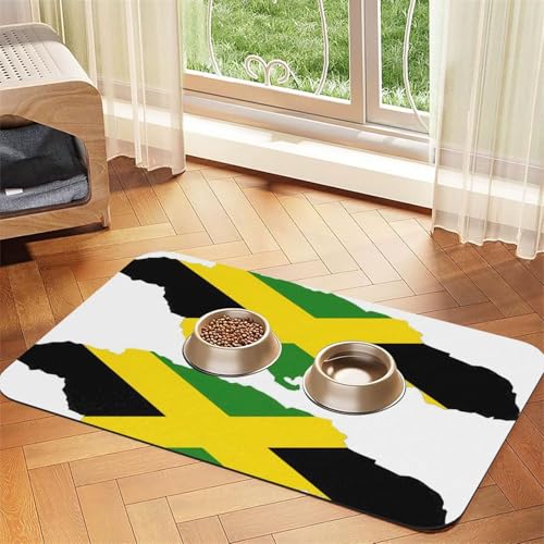 Jamaika-Flagge, Kartendruck, Haustier-Futtermatte, Hundematte für Futter und Wassernapf, Hunde, Wasserspendermatte, Hundezubehör Jamaika-Flagge, Kartendruck, Haustier-Futtermatte, Hundematte für Futter und Wassernapf, Hunde, Wasserspendermatte, Hundezubehör von DUWAA
