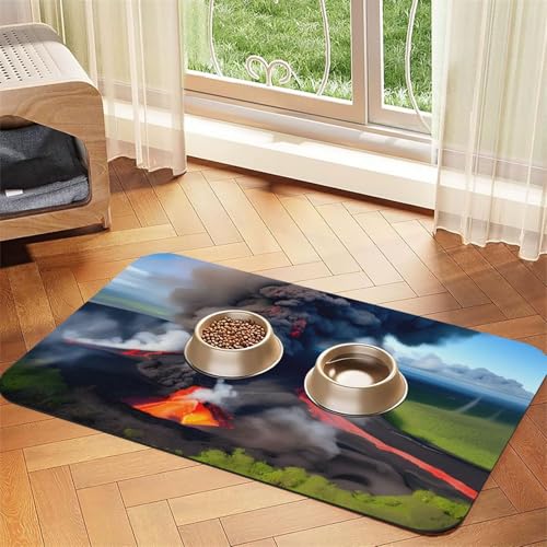 Kilauea Volcano Bloom Print Pet Feeding Mat Dog Mat for Food and Water Bowl Dogs Water Dispenser Mat Dogs Accessories Kilauea Volcano Bloom Print Pet Feeding Mat Dog Mat for Food and Water Bowl Dogs Water Dispenser Mat Dogs Accessories von DUWAA