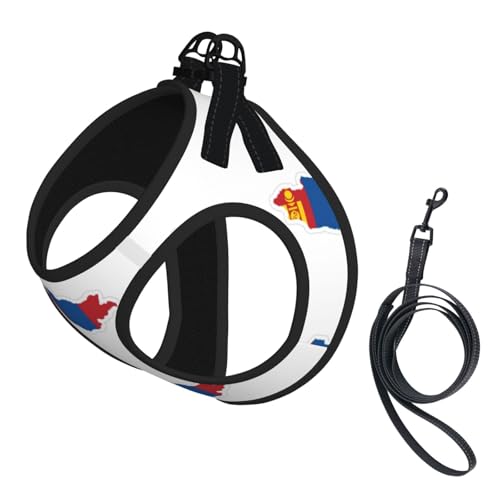 Kleines Hundegeschirr mit Leine und Mongolischer Flagge, kein Entkommen, leichtes Gehen, Welpengeschirr für Training und Spaziergang Kleines Hundegeschirr mit Leine und Mongolischer Flagge, kein Entkommen, leichtes Gehen, Welpengeschirr für Training und Spaziergang von DUWAA