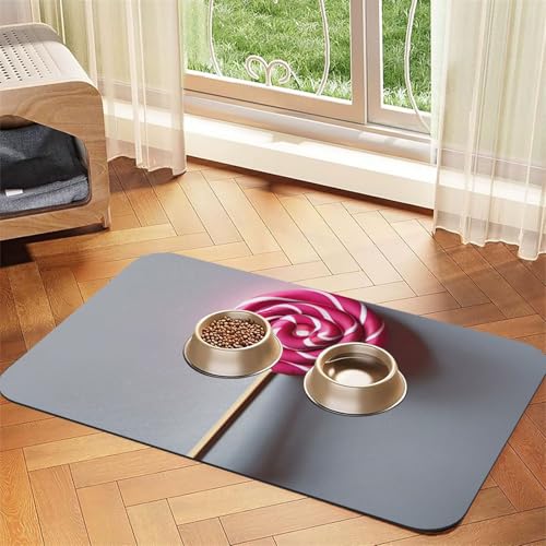 Lollipop Print Pet Feeding Mat Dog Mat for Food and Water Bowl Dogs Water Dispenser Mat Dogs Accessories Lollipop Print Pet Feeding Mat Dog Mat for Food and Water Bowl Dogs Water Dispenser Mat Dogs Accessories von DUWAA