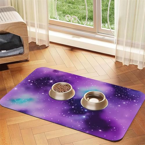 Magic Galaxy Sky Purple Print Pet Feeding Mat Dog Mat for Food and Water Bowl Dogs Water Dispenser Mat Dogs Accessories Magic Galaxy Sky Purple Print Pet Feeding Mat Dog Mat for Food and Water Bowl Dogs Water Dispenser Mat Dogs Accessories von DUWAA
