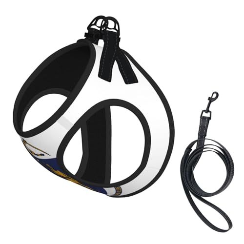 Massachusetts Hundegeschirr mit Staatsflaggen-Druck, für kleines Hundegeschirr mit Leine, kein Entkommen, leichtes Gehen, Welpengeschirr für Training und Spaziergang Massachusetts Hundegeschirr mit Staatsflaggen-Druck, für kleines Hundegeschirr mit Leine, kein Entkommen, leichtes Gehen, Welpengeschirr für Training und Spaziergang von DUWAA