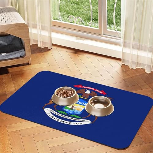Michigan State Flag Print Pet Feeding Mat Dog Mat for Food and Water Bowl Dogs Water Dispenser Mat Dogs Accessories Michigan State Flag Print Pet Feeding Mat Dog Mat for Food and Water Bowl Dogs Water Dispenser Mat Dogs Accessories von DUWAA