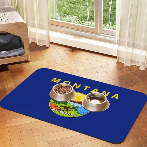 Montana State Flag Print Pet Feeding Mat Dog Mat for Food and Water Bowl Dogs Water Dispenser Mat Dogs Accessories Montana State Flag Print Pet Feeding Mat Dog Mat for Food and Water Bowl Dogs Water Dispenser Mat Dogs Accessories von DUWAA