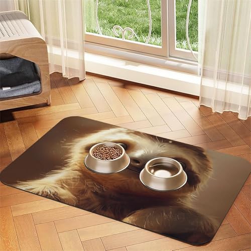 Niedliche Faultier-Aufdruck, Haustier-Futtermatte, Hundematte für Futter und Wassernapf, Wasserspender-Matte, Hundezubehör Niedliche Faultier-Aufdruck, Haustier-Futtermatte, Hundematte für Futter und Wassernapf, Wasserspender-Matte, Hundezubehör von DUWAA