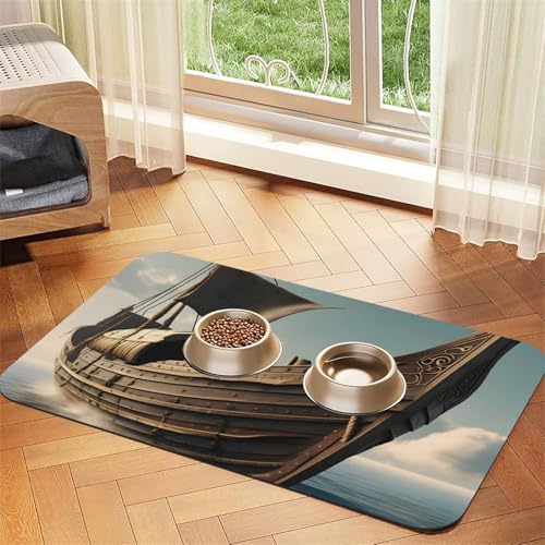 Old Viking Boat Print Pet Feeding Mat Dog Mat for Food and Water Bowl Dogs Water Dispenser Mat Dogs Accessories Old Viking Boat Print Pet Feeding Mat Dog Mat for Food and Water Bowl Dogs Water Dispenser Mat Dogs Accessories von DUWAA