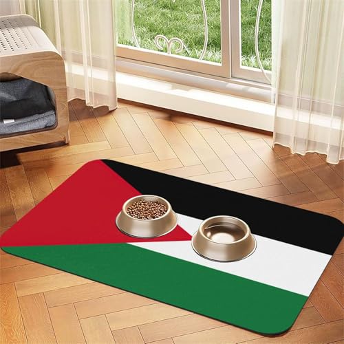 Palästinensische Flagge Druck Haustier Fütterungsmatte Hundematte für Futter und Wassernapf Hunde Wasserspender Matte Hunde Zubehör Palästinensische Flagge Druck Haustier Fütterungsmatte Hundematte für Futter und Wassernapf Hunde Wasserspender Matte Hunde Zubehör von DUWAA