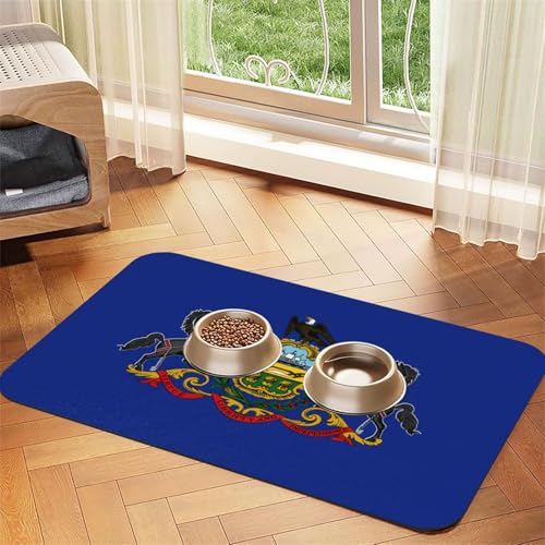 Pennsylvania State Flag Print Pet Feeding Mat Dog Mat for Food and Water Bowl Dogs Water Dispenser Mat Dogs Accessories Pennsylvania State Flag Print Pet Feeding Mat Dog Mat for Food and Water Bowl Dogs Water Dispenser Mat Dogs Accessories von DUWAA