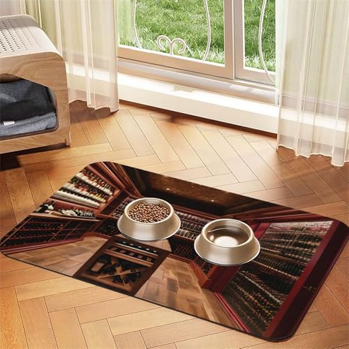 Red Wine Cellar Print Pet Feeding Mat Dog Mat for Food and Water Bowl Dogs Water Dispenser Mat Dogs Accessories Red Wine Cellar Print Pet Feeding Mat Dog Mat for Food and Water Bowl Dogs Water Dispenser Mat Dogs Accessories von DUWAA