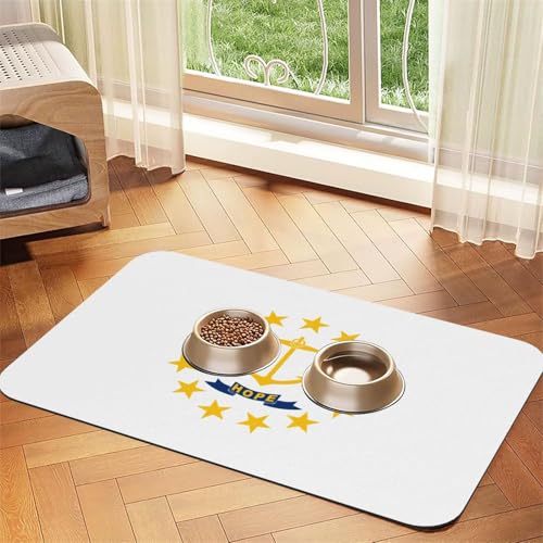 Rhode Island State Flag Print Pet Feeding Mat Dog Mat for Food and Water Bowl Dogs Water Dispenser Mat Dogs Accessories Rhode Island State Flag Print Pet Feeding Mat Dog Mat for Food and Water Bowl Dogs Water Dispenser Mat Dogs Accessories von DUWAA