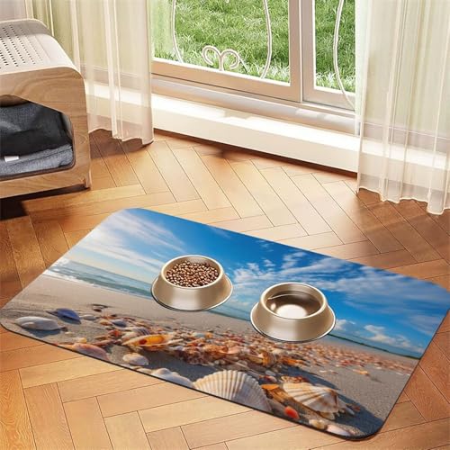 Shells Beach Print Pet Feeding Mat Dog Mat for Food and Water Bowl Dogs Water Dispenser Mat Dogs Accessories Shells Beach Print Pet Feeding Mat Dog Mat for Food and Water Bowl Dogs Water Dispenser Mat Dogs Accessories von DUWAA