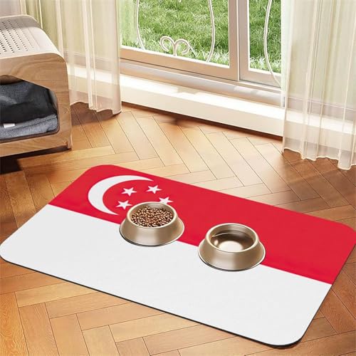Singapur-Flaggen-Druck, Haustier-Futtermatte, Hundematte für Futter und Wassernapf, Hunde, Wasserspendermatte, Hundezubehör Singapur-Flaggen-Druck, Haustier-Futtermatte, Hundematte für Futter und Wassernapf, Hunde, Wasserspendermatte, Hundezubehör von DUWAA