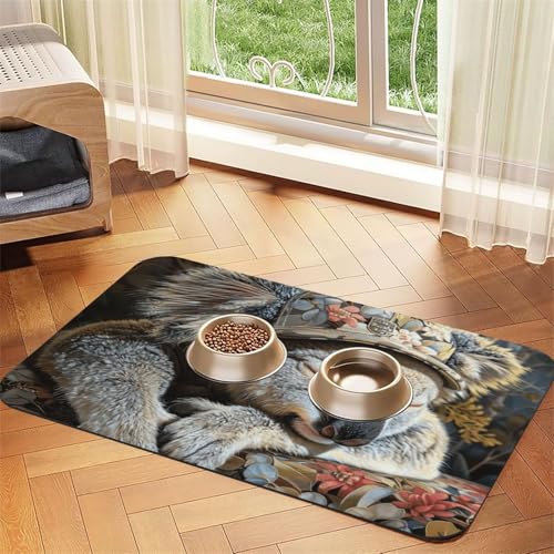 Sleeping Koala Cap Print Pet Feeding Mat Dog Mat for Food and Water Bowl Dogs Water Dispenser Mat Dogs Accessories Sleeping Koala Cap Print Pet Feeding Mat Dog Mat for Food and Water Bowl Dogs Water Dispenser Mat Dogs Accessories von DUWAA