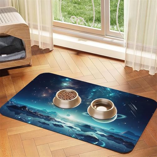 Space Stars Print Pet Feeding Mat Dog Mat for Food and Water Bowl Dogs Water Dispenser Mat Dogs Accessories Space Stars Print Pet Feeding Mat Dog Mat for Food and Water Bowl Dogs Water Dispenser Mat Dogs Accessories von DUWAA