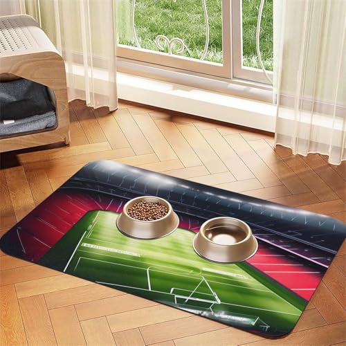 Stadion Fußball Satdium Feld Licht Nacht Druck Haustier Futtermatte Hundematte für Futter und Wasser Napf Hunde Wasserspender Matte Hunde Zubehör Stadion Fußball Satdium Feld Licht Nacht Druck Haustier Futtermatte Hundematte für Futter und Wasser Napf Hunde Wasserspender Matte Hunde Zubehör von DUWAA