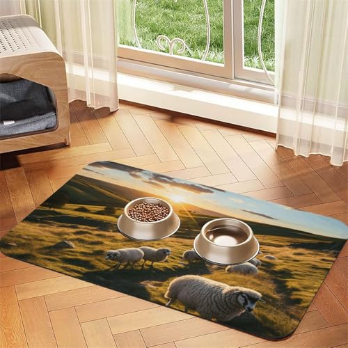 Sunset Pasture 2 Print Pet Feeding Mat Dog Mat for Food and Water Bowl Dogs Water Dispenser Mat Dogs Accessories Sunset Pasture 2 Print Pet Feeding Mat Dog Mat for Food and Water Bowl Dogs Water Dispenser Mat Dogs Accessories von DUWAA