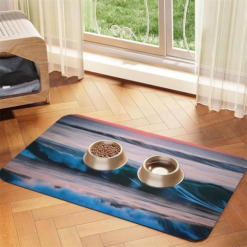 Sunset and Sunrise with Ocean Sea Waves Print Pet Feeding Mat Dog Mat for Food and Water Bowl Dogs Water Dispenser Mat Dogs Accessories Sunset and Sunrise with Ocean Sea Waves Print Pet Feeding Mat Dog Mat for Food and Water Bowl Dogs Water Dispenser Mat Dogs Accessories von DUWAA