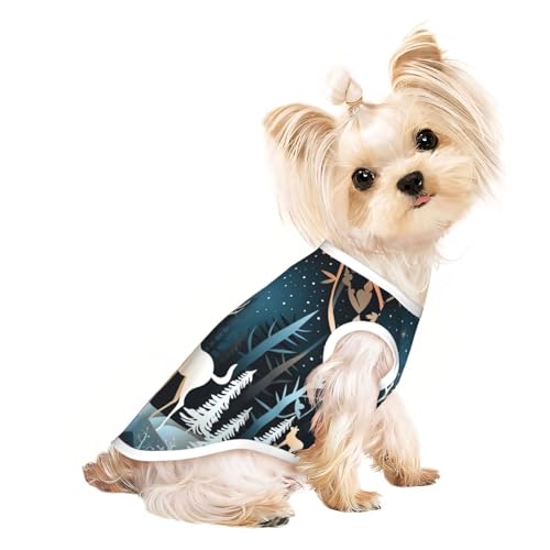 T-Shirt für Hunde mit Weihnachtsbaum, Hirsch, Sommer, leicht, weich, atmungsaktiv, dehnbar, für Katzen und Hunde T-Shirt für Hunde mit Weihnachtsbaum, Hirsch, Sommer, leicht, weich, atmungsaktiv, dehnbar, für Katzen und Hunde von DUWAA