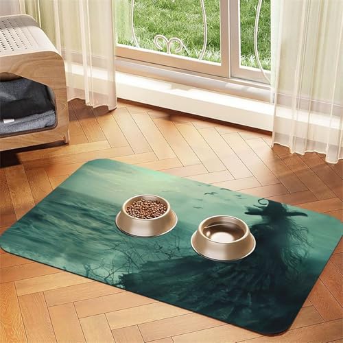 The Sea Witch Inspired Print Pet Feeding Mat Dog Mat for Food and Water Bowl Dogs Water Dispenser Mat Dogs Accessories von DUWAA