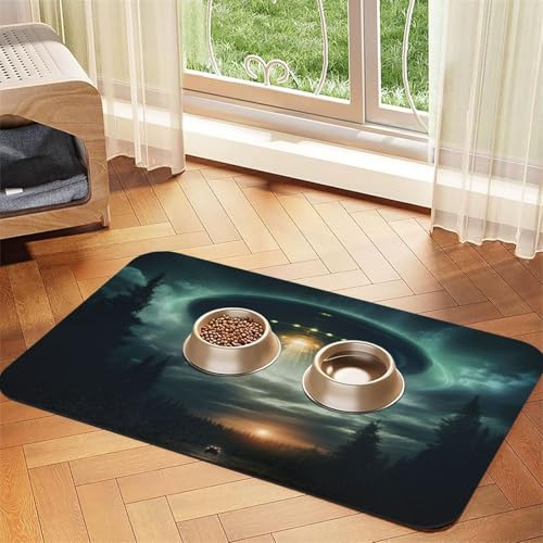 UFO at Night Print Pet Feeding Mat Dog Mat for Food and Water Bowl Dogs Water Dispenser Mat Dogs Accessories UFO at Night Print Pet Feeding Mat Dog Mat for Food and Water Bowl Dogs Water Dispenser Mat Dogs Accessories von DUWAA