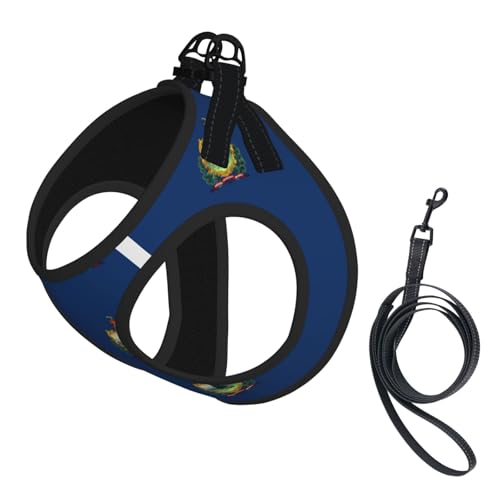 Vermont Hundegeschirr mit Leine, Motiv: Staatsflagge, kein Entkommen, leichtes Gehen, Welpengeschirr für Training und Spaziergang Vermont Hundegeschirr mit Leine, Motiv: Staatsflagge, kein Entkommen, leichtes Gehen, Welpengeschirr für Training und Spaziergang von DUWAA