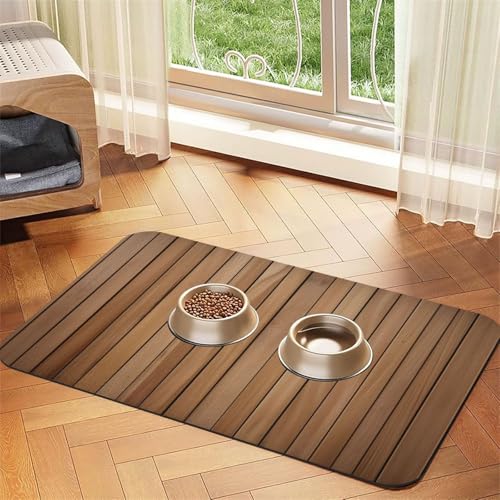 Vertikale Planken in Zimmerei, Eichenholz, 1 Druck, Haustier-Futtermatte, Hundematte für Futter und Wassernapf, Wasserspendermatte, Hundezubehör Vertikale Planken in Zimmerei, Eichenholz, 1 Druck, Haustier-Futtermatte, Hundematte für Futter und Wassernapf, Wasserspendermatte, Hundezubehör von DUWAA