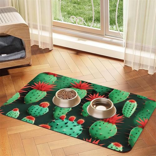 Viele kleine Kaktus-Kunstdruck, Haustier-Futtermatte, Hundematte für Futter und Wassernapf, Hunde, Wasserspendermatte, Hundezubehör Viele kleine Kaktus-Kunstdruck, Haustier-Futtermatte, Hundematte für Futter und Wassernapf, Hunde, Wasserspendermatte, Hundezubehör von DUWAA