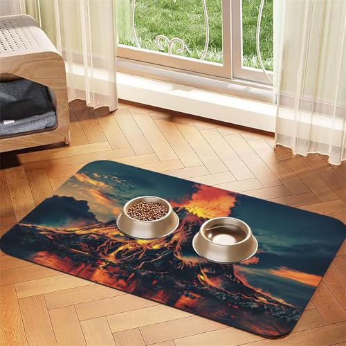 Volcano Print Pet Feeding Mat Dog Mat for Food and Water Bowl Dogs Water Dispenser Mat Dogs Accessories Volcano Print Pet Feeding Mat Dog Mat for Food and Water Bowl Dogs Water Dispenser Mat Dogs Accessories von DUWAA