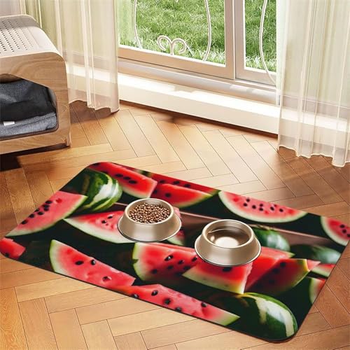 Wassermelone Frisches Obst Druck Haustier Fütterungsmatte Hundematte für Futter und Wassernapf Hunde Wasserspender Matte Hunde Zubehör Wassermelone Frisches Obst Druck Haustier Fütterungsmatte Hundematte für Futter und Wassernapf Hunde Wasserspender Matte Hunde Zubehör von DUWAA