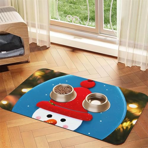 Weihnachtskarton Schneemann Druck Haustier Futtermatte Hundematte für Futter und Wasser Napf Hunde Wasserspender Matte Hunde Zubehör Weihnachtskarton Schneemann Druck Haustier Futtermatte Hundematte für Futter und Wasser Napf Hunde Wasserspender Matte Hunde Zubehör von DUWAA